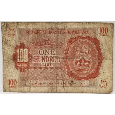 LIBYA 1943 . ONE HUNDRED  100 LIRA BANKNOTE